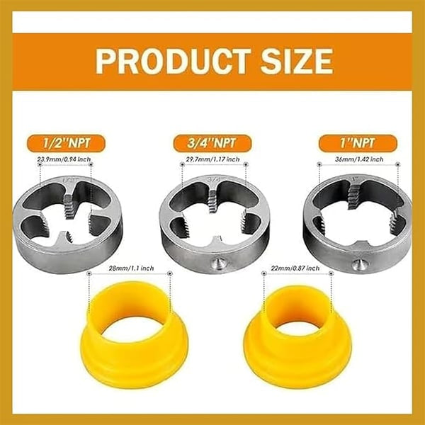 Electric Drill Compatible PVC Pipe Threader Kit with Various Die Sizes 🔥Last Day - 75% OFF🔥