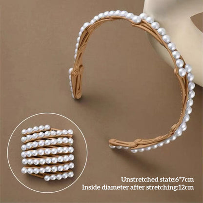 Retractable foldable pearl headband