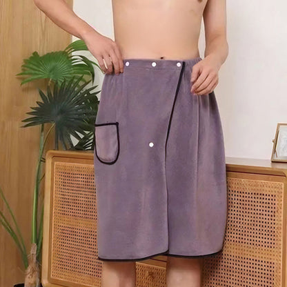 Men's Coral Fleece Bath Skirt