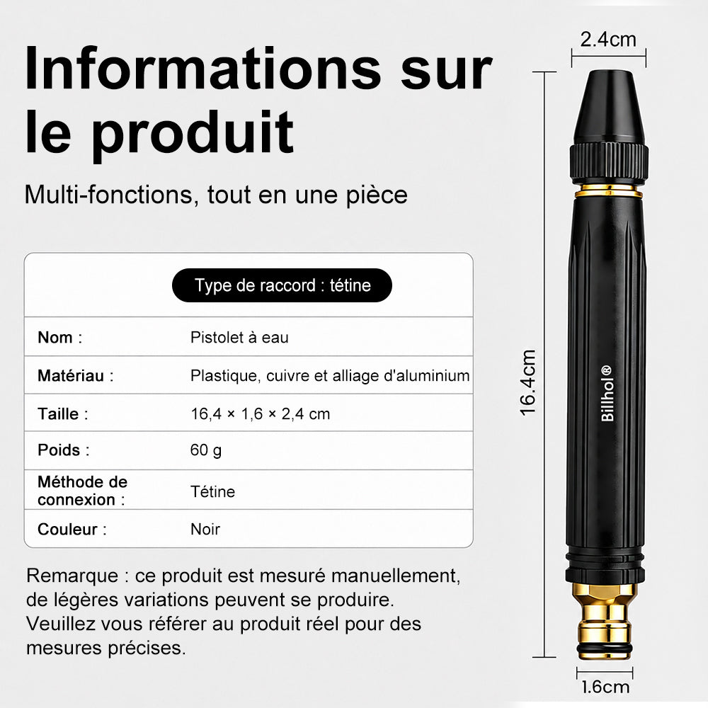 Pistolet de lavage haute pression pour la maison, indispensable pour arroser les plantes et les légumes, ainsi que pour laver la voiture 👍💦