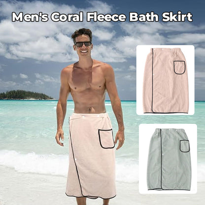 Men's Coral Fleece Bath Skirt