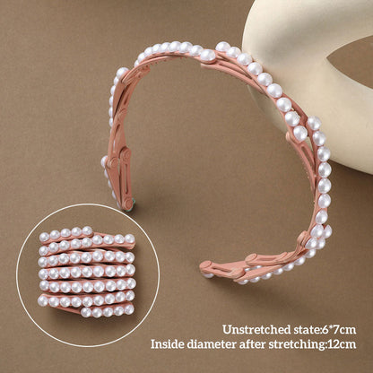 Retractable foldable pearl headband