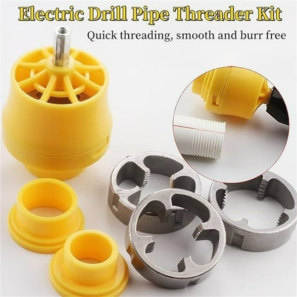 Electric Drill Compatible PVC Pipe Threader Kit with Various Die Sizes 🔥Last Day - 75% OFF🔥