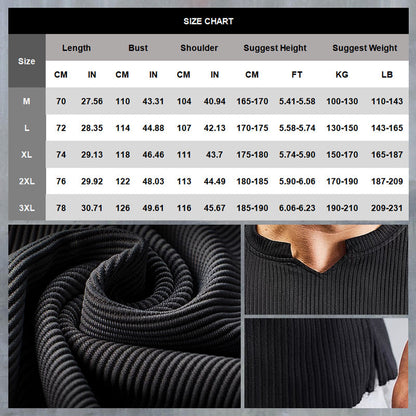 Men's V Neck Short Sleeve Muscle Sports Fitness T-Shirt